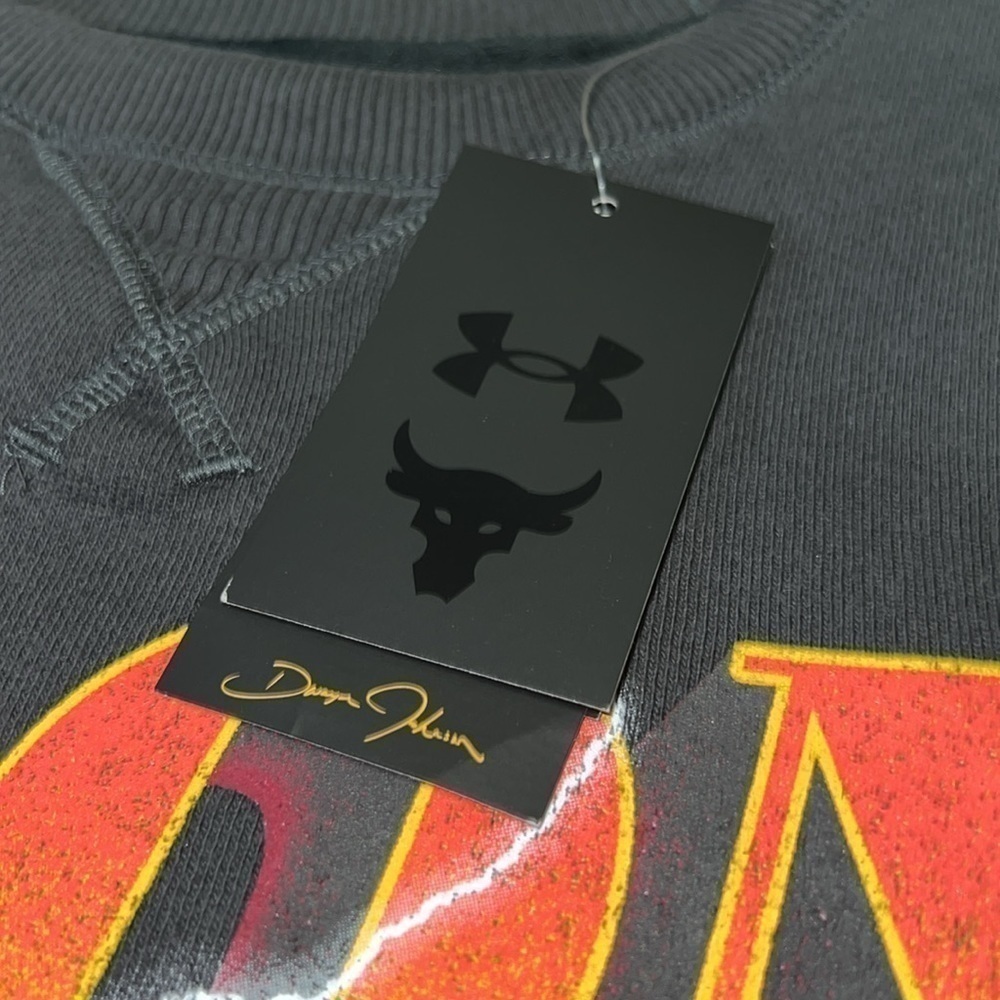 Under Armour Project Rock Iron Paradise Cutoff Sweatshirt Men L 1367037-010 - Picture 4 of 5